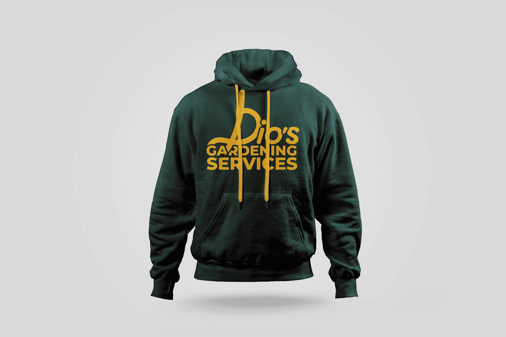 Dio's Gardening Services work wear and vehicle branding in green and yellow