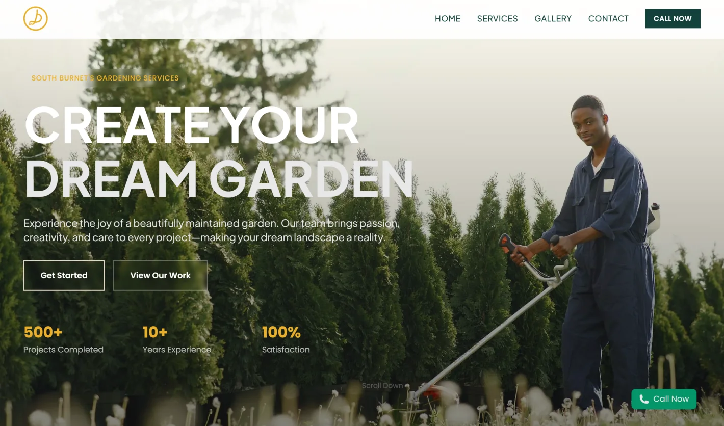 Dio's Gardening Services homepage